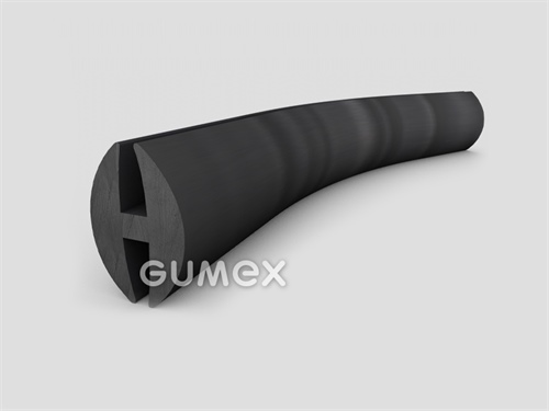 "H" Gummiprofil,  22x14,8/4/4mm, 70°ShA, EPDM, -40°C/+100°C, schwarz, 